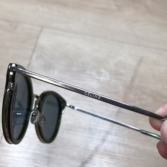 CELINE CL40011U 98V GREEN SHINNY SILVER SUNGLASSES MADE IN ITALY - Picture 7 of 8
